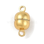 Rack Plating Brass Magnetic Clasps, with Loops, Cadmium Free & Lead Free, Long-Lasting Plated, Round, Real 18K Gold Plated, 12.5x6x6mm, Hole: 1.5mm(KK-Z070-19G-02)