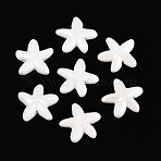 Handmade Porcelain Beads, Starfish, Bright Glazed Porcelain, White, 17~17.5x17~17.5x5~5.5mm, Hole: 1.6~2mm(X-PORC-Q002-02E-01)