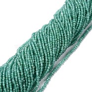 Cat Eye Beads Strands, Round, Faceted, Light Sea Green, 2mm, Hole: 0.2mm, 14.17 inch(36cm), 174~184pcs/strand(CE-I005-A45)