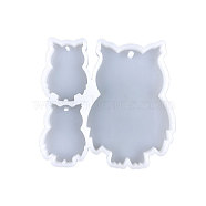 Owl DIY Pendant Food Grade Silhouette Silicone Molds, for Keychain Making, Resin Casting Molds, For UV Resin, Epoxy Resin Jewelry Making, White, 73x77x6mm(SIMO-PW0001-352N)
