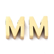 Ion Plating(IP) 304 Stainless Steel Charms, Alphabet, Golden, Letter.M, 8x7x3mm, Hole: 1.8mm(STAS-K216-41M-G)