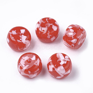 Resin Beads, Imitation Gemstone Chips Style, Rondelle, Red, 23x14mm, Hole: 2.5mm(RESI-T024-24E)