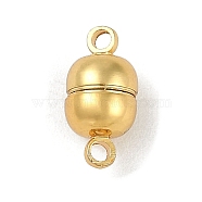 Rack Plating Brass Magnetic Clasps, with Loops, Cadmium Free & Lead Free, Long-Lasting Plated, Round, Real 18K Gold Plated, 12.5x6x6mm, Hole: 1.5mm(KK-Z070-19G-02)