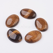 Natural Tiger Eye Flat Back Cabochons, Oval, 35x25x8mm(G-G741-25x35mm-01)