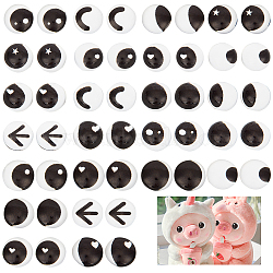 144Pcs 24 Style Glass Doll Craft Eyes Cabochons, DIY Scrapbooking Crafts Toy Accessories, Half Round, Black, 10x4~5mm, 6pcs/style(DIY-OC0011-83B)