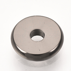 Brass Spacer Beads, Disc, Gunmetal, 8x1.5mm, Hole: 2mm(KK-Q738-8mm-04B)