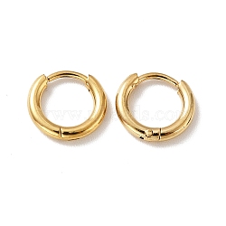 PVD Vacuum Plating 201 Stainless Steel Huggie Hoop Earrings, with 304 Stainless Steel Pins, Real 18K Gold Plated, 15 Gauge, 9.5x1.5mm, Pin: 0.7mm(STAS-H164-01G)