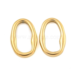 304 Stainless Steel Linking Rings, Oval, Real 14K Gold Plated, 19.5x13x3mm(STAS-L080-017G)