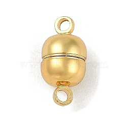 Rack Plating Brass Magnetic Clasps, with Loops, Cadmium Free & Lead Free, Long-Lasting Plated, Round, Real 18K Gold Plated, 12.5x6x6mm, Hole: 1.5mm(KK-Z070-19G-02)