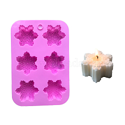 Christmas Theme DIY Candle Food Grade Silicone Molds, Resin Casting Molds, For UV Resin, Epoxy Resin Jewelry Making, Snowflake, Orchid, 25.5x17.2cm(CAND-PW0005-007)