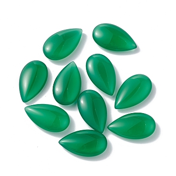Natural Green Onyx Agate Beads, No Hole/Undrilled, Dyed & Heated, Teardrop, Green, 20.5x12x6.5mm