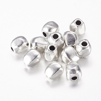 Tibetan Style Alloy Beads, Oval, Antique Silver, Lead Free & Cadmium Free, 10x9.5x9mm, Hole: 3mm