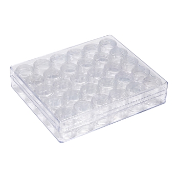 Clear Bead Organizer Storage Case, Plastic Bead Containers, Seed Beads Containers with 30 Tiny Containers, 13.5x16x3.5cm, bottle: 26x29mm, Capacity: 5ml(0.17 fl. oz), 30pcs/box