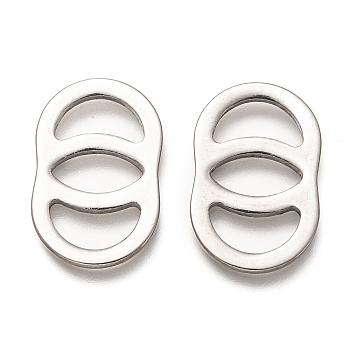 201 Stainless Steel Linking Rings, Stainless Steel Color, 25x16x1.5mm