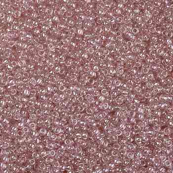 TOHO Round Seed Beads, Japanese Seed Beads, (290) Transparent Luster Rose, 8/0, 3mm, Hole: 1mm, about 1110pcs/50g