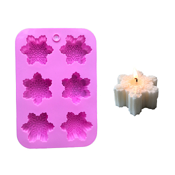 Christmas Theme DIY Candle Food Grade Silicone Molds, Resin Casting Molds, For UV Resin, Epoxy Resin Jewelry Making, Snowflake, Orchid, 25.5x17.2cm