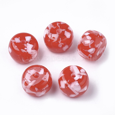 23mm Red Rondelle Resin Beads