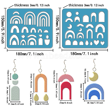 2Pcs 2 Style Acrylic Earring Handwork Template(DIY-WH0573-003)-2