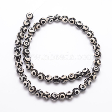 Perles dzi à 3 œil de style tibétain(X-G-K166-01-8mm-L1-01)-2
