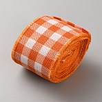 Linenette Lace Trim, for Sewing Decoration, Orange, 2-3/8 inch(60mm), about 6.56 Yards(6m)/Roll(OCOR-WH0101-101)