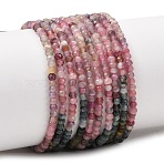 Gradient Color Natural Multicolor Tourmaline Beads Strands, Rondelle, Faceted Beads, 3x2mm, Hole: 0.6~0.7mm, about 188~190pcs/strand, 15.24''(38.7cm)~15.51''(39.4cm)(G-D110-E02-01)