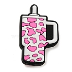 Cup Food Grade Eco-Friendly Silicone Focal Beads, DIY Necklaces Making, Pearl Pink, 35x22x9mm, Hole: 2mm(SIL-K004-02B)