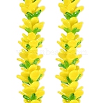 Handmade Lampwork Beads Strands, Flower, Yellow, 15x19.5x17mm, Hole: 1.6mm, about 35pcs/strand, 18.11''(46cm)(LAMP-P066-06)