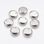 CCB Plastic Charms, Flat Round, Platinum, 14x2mm, Hole: 2mm(CCB-J035-052P)