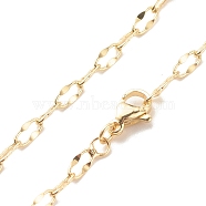 Brass Paperclip Chains Necklace for Women, Cadmium Free & Lead Free, Real 18K Gold Plated, 17.40 inch(44.2cm)(NJEW-P265-29G)