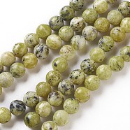 Natural Yellow Turquoise(Jasper) Beads Strands, Round, 8~8.5mm, Hole: 1mm, about 47pcs/strand, 15.5 inch(G-Q462-8mm-22)