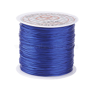 Flat Elastic Crystal String, Elastic Beading Thread, for Stretch Bracelet Making, Blue, 0.8mm, about 65.61 yards(60m)/roll(X-EW-O001-01C)