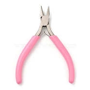 Steel Jewelry Pliers,  Side Cutter Pliers, with Plastic Handle Covers, Ferronickel, Pink, 11x7.6x0.9cm(PT-Q010-06P)