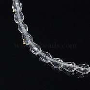Teardrop Crystal Glass Beads Strands, Faceted, Clear, 3.5x5mm, Hole: 1mm, about 99pcs/strand, 19.8 inch(GLAA-F022-C01)