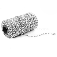 100M Macrame 2-Ply Cotton Braid Thread, with Spool, Round, Silver, 2mm, about 109.36 Yards(100m)/Roll(MAKN-PW0001-097A-16)