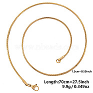 Ion Plating(IP) 1.5mm Unisex 304 Stainless Steel Snake Chains Necklaces(ZV2766-11)