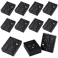 Cardboard Jewelry Boxes, with Black Sponge Mat, for Jewelry Gift Packaging, Rectangle with Galaxy Pattern, Black, 9.3x7.3x3.25cm(CON-NB0001-92D)