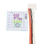 Flower Pattern DIY Cross Stitch Beginner Kits, Stamped Cross Stitch Kit, Including 11CT Printed Fabric, Embroidery Thread & Needles, Instructions, Colorful, 195~198x195~204x1mm(DIY-NH0004-02A)