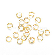 304 Stainless Steel Jump Rings, Open Jump Rings, Metal Connectors for DIY Jewelry Crafting and Keychain Accessories, Real 18k Gold Plated, 22 Gauge, 4x0.6mm, Inner Diameter: 3mm(STAS-F084-27G)