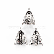 Tibetan Style Alloy Pendants, Cadmium Free & Lead Free, Triangle, Antique Silver, 15.5x10.5x7mm, Hole: 1.8mm, about 920pcs/1000g(TIBEP-N008-093)