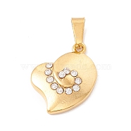 Vacuum Plating 304 Stainless Steel Pendant,  Heart, Golden, 18x13x3mm, Hole: 6.3x3mm(STAS-C045-10A-G)