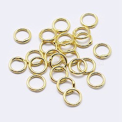 925 Sterling Silver Round Rings, Soldered Jump Rings, Closed Jump Rings, Real 18K Gold Plated, 18 Gauge, 6x1mm, Inner Diameter: 4mm, about 70pcs/10g(STER-F036-03G-1x6)