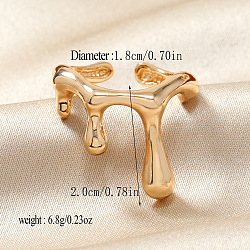 Alloy Open Cuff Rings Sets for Women, Golden, 20mm, Inner Diameter: 18mm(WH4778-2)