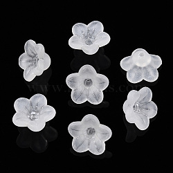 Transparent Acrylic Beads, Flower, Frosted, Clear, 12x7mm, Hole: 1mm, about 4600pcs/500g(PL554-A)