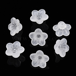 Transparent Acrylic Beads, Flower, Frosted, Clear, 12x7mm, Hole: 1mm, about 2050pcs/500g(PL554-A)