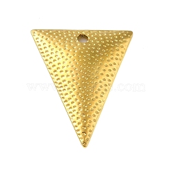 Ion Plating(IP) 304 Stainless Steel Pendants, Triangle Charm, Real 18K Gold Plated, 26x21.5x3mm, Hole: 1.8mm(STAS-C104-50G)