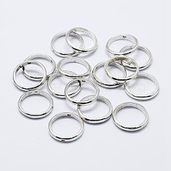 925 Sterling Silver Bead Frames, Ring, Silver, 13x2mm, Hole: 0.8mm, Inner Diameter: 10.5mm(STER-F036-13S-13mm)