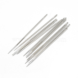 Iron Canvas Leather Sewing Stitching Needles, Platinum, 44x0.86mm, Hole: 0.5x2mm(IFIN-R232-06-P)
