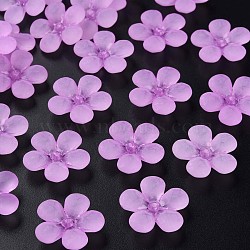 Transparent Acrylic Beads, Frosted, Flower, Violet, 22x23x6.5mm, Hole: 1.6mm, about 378pcs/500g(MACR-S373-116-D04)