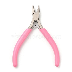 Steel Jewelry Pliers,  Side Cutter Pliers, with Plastic Handle Covers, Ferronickel, Pink, 11x7.6x0.9cm(PT-Q010-06P)