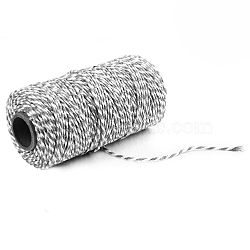 100M Macrame 2-Ply Cotton Braid Thread, with Spool, Round, Silver, 2mm, about 109.36 Yards(100m)/Roll(MAKN-PW0001-097A-16)